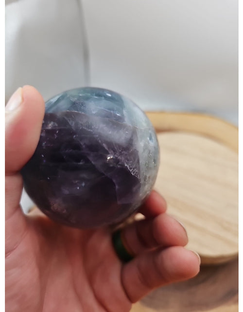 Load image into Gallery viewer, 1.10lb Natural Rainbow Fluorite Quartz Crystal Sphere Ball Polished
