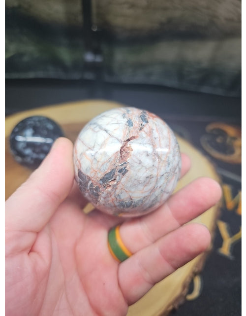 Load image into Gallery viewer, 2Pcs A Set Of Natural Quartz Crystal Jasper Sphere Ball Polished 50-60mm &amp;stand
