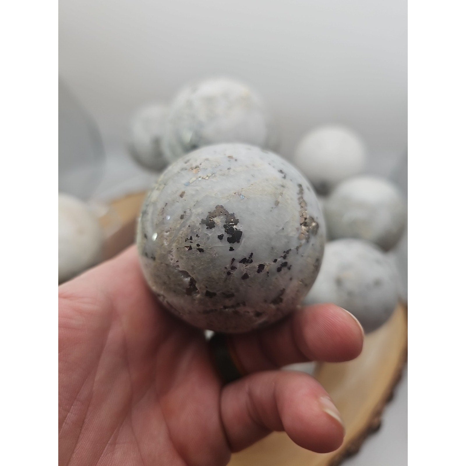 1 Each Natural Golden Pyrite & Jasper Crystal Sphere Ball Polished 55mm +