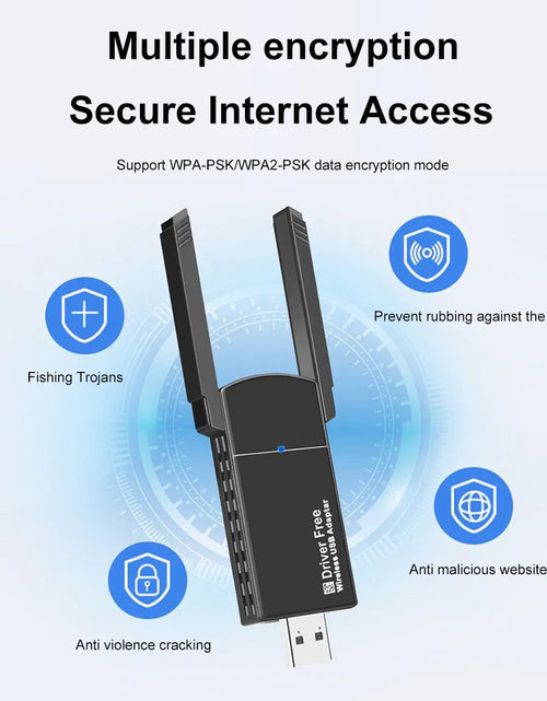 Load image into Gallery viewer, USB 3.0 Wireless WIFI Adapter 1300Mbps Long Range Dongle Dual Band 5Ghz Network
