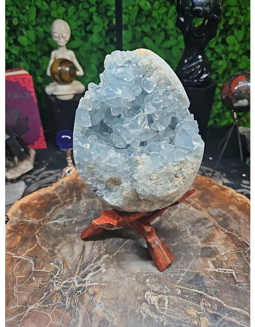 Load image into Gallery viewer, 10.45LB Natural Beautiful Blue Celestite Crystal Geode W/ Stand
