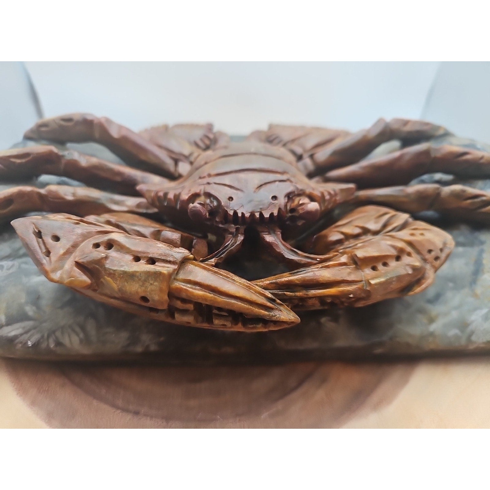 7.4LB Natural Mao Gong shi crab skull hand carved crystal specimen healing