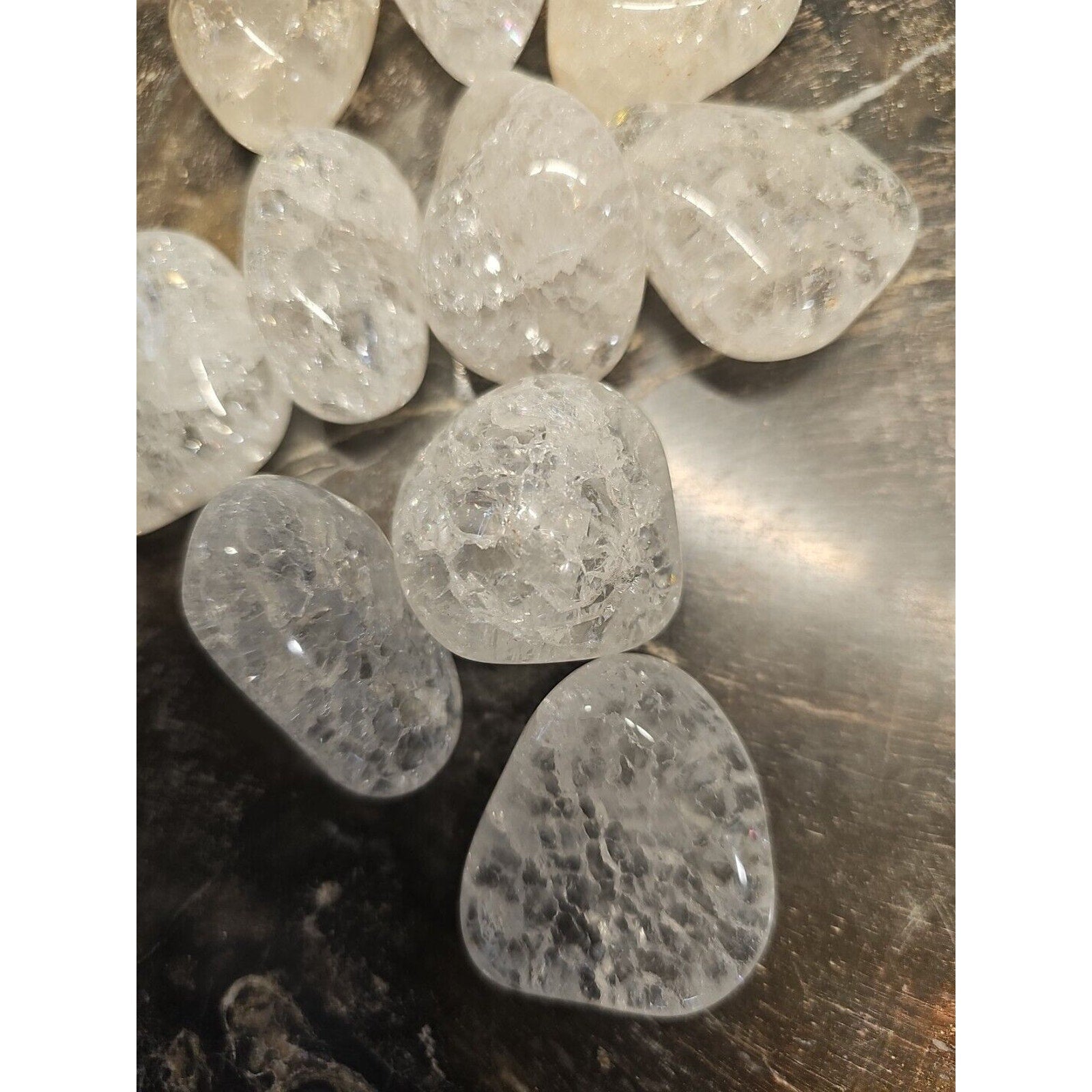 5 Pack Crackel Quartz Tumbled Stones: