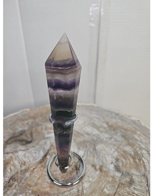 Load image into Gallery viewer, 255g Fluorite crystal scepter 7in Long W/STAND
