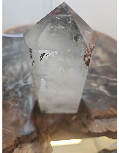 Load image into Gallery viewer, 1.73LB Natural Green Ghost Phantom Quartz Crystal Obelisk Wand Point Healing.
