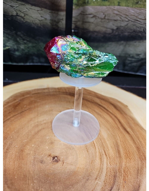 Load image into Gallery viewer, Titanium Aura Quartz Crystal With Stand
