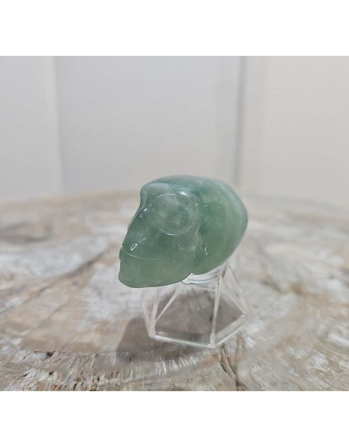 Load image into Gallery viewer, Natural fluorite skull quartz hand carved crystal skull healing. 80grams
