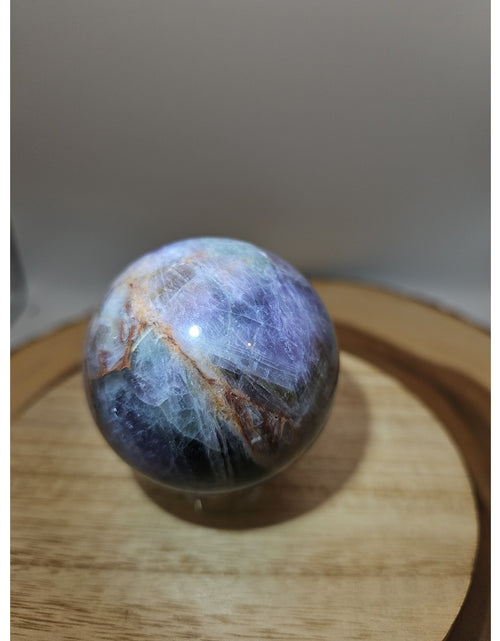 Load image into Gallery viewer, Chevron Amethyst Sphere 335gram 65mm
