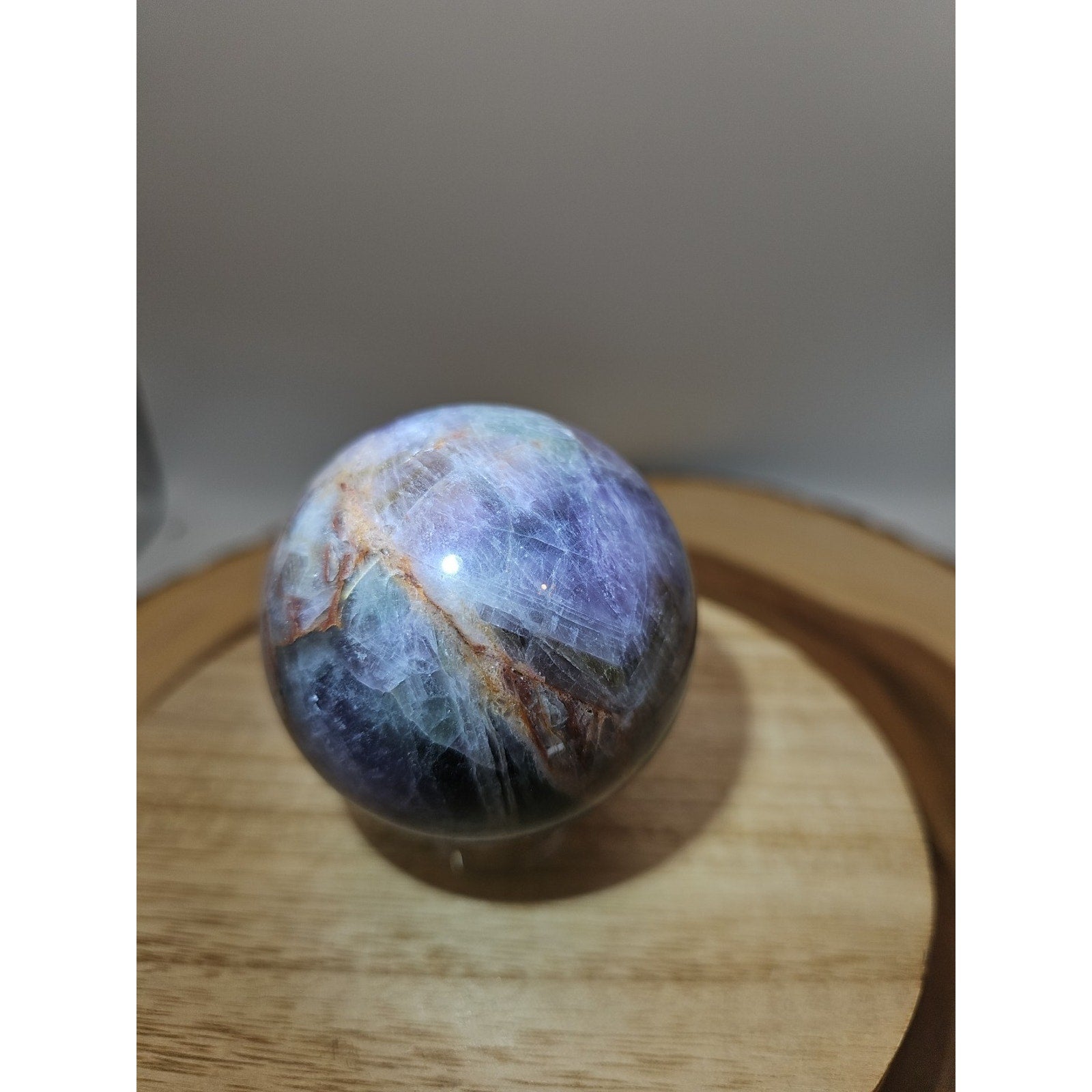 Chevron Amethyst Sphere 335gram 65mm
