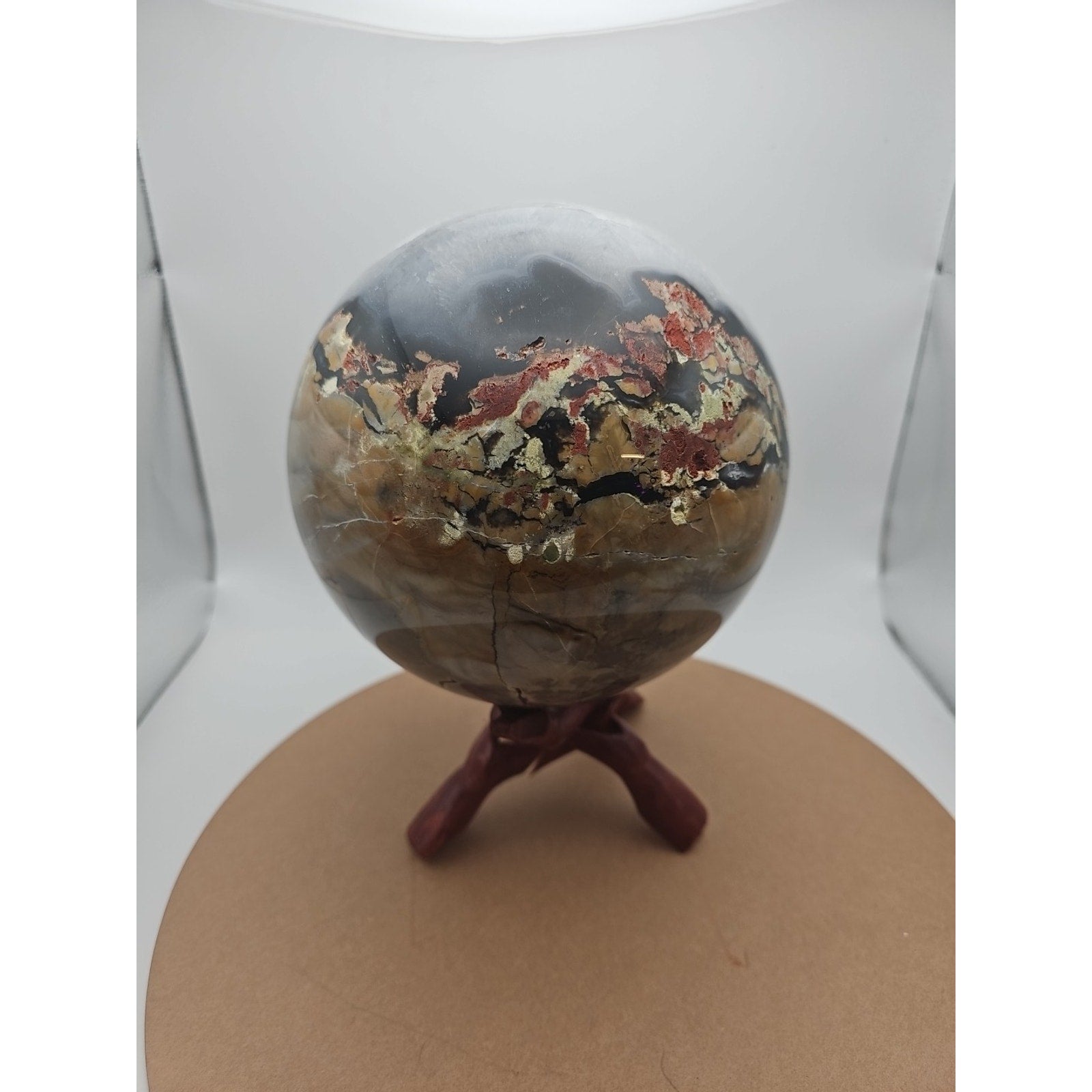 12.1LB Natural volcano Agate Quartz sphere Crystal Ball Mineral specimen Healing