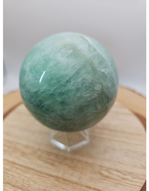 Load image into Gallery viewer, 1.43lb Natural Rainbow Fluorite Quartz Crystal Sphere Ball Polished
