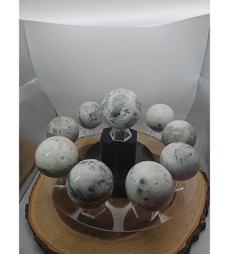 1 Each Natural Golden Pyrite & Jasper Crystal Sphere Ball Polished 55mm +