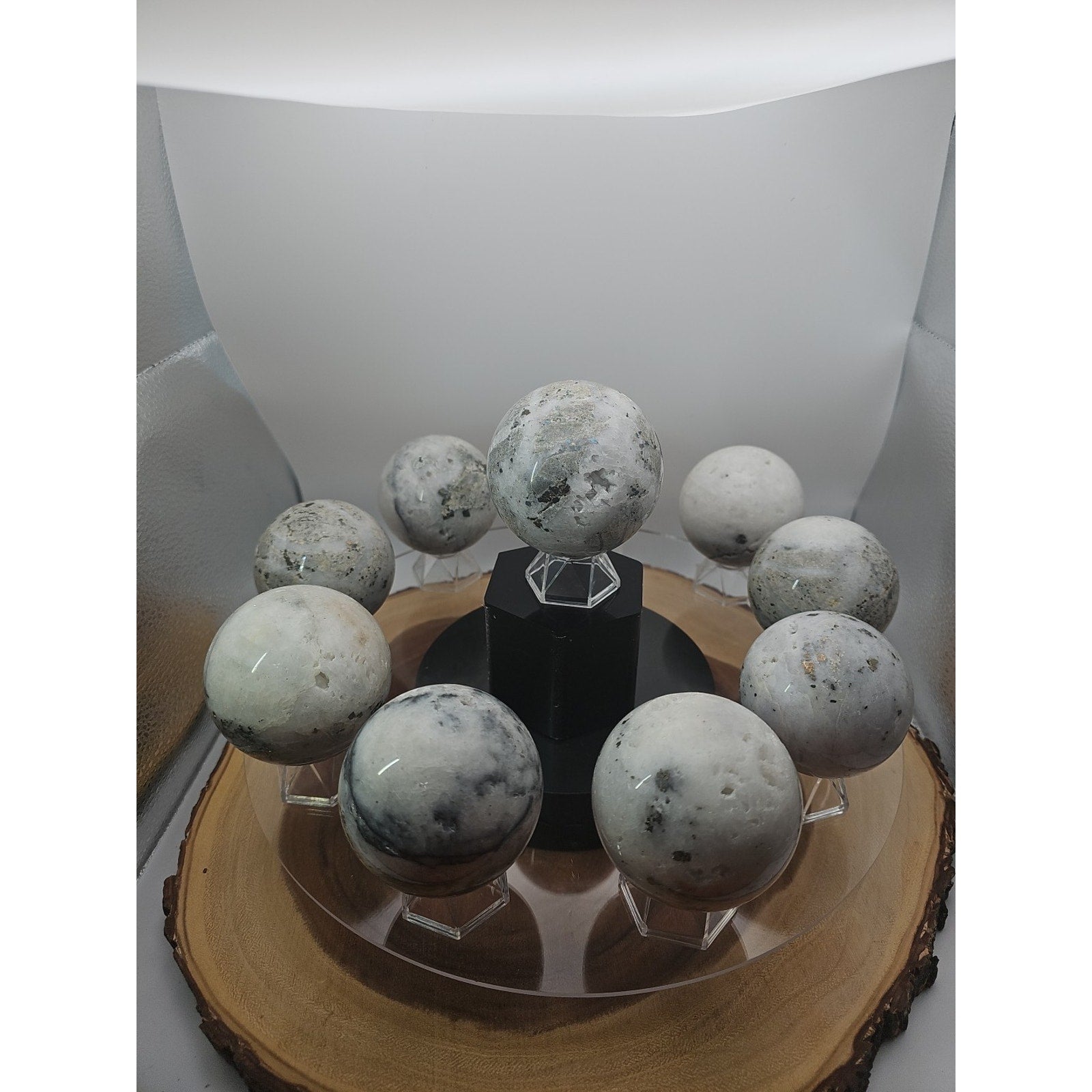 1 Each Natural Golden Pyrite & Jasper Crystal Sphere Ball Polished 55mm +
