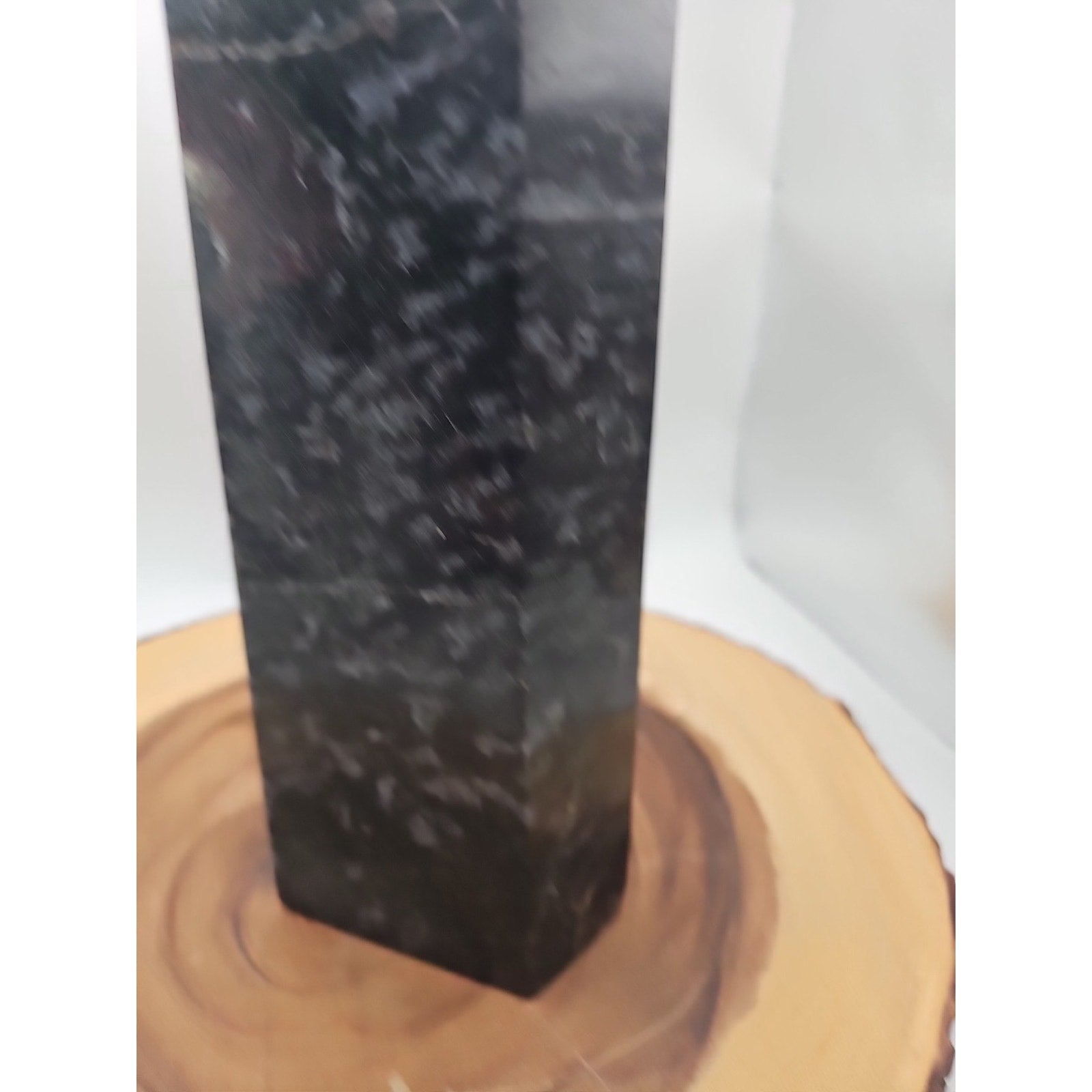 8.23lb Arfvedsonite Garnet Blue Flashes Crystal Point Tower Polished