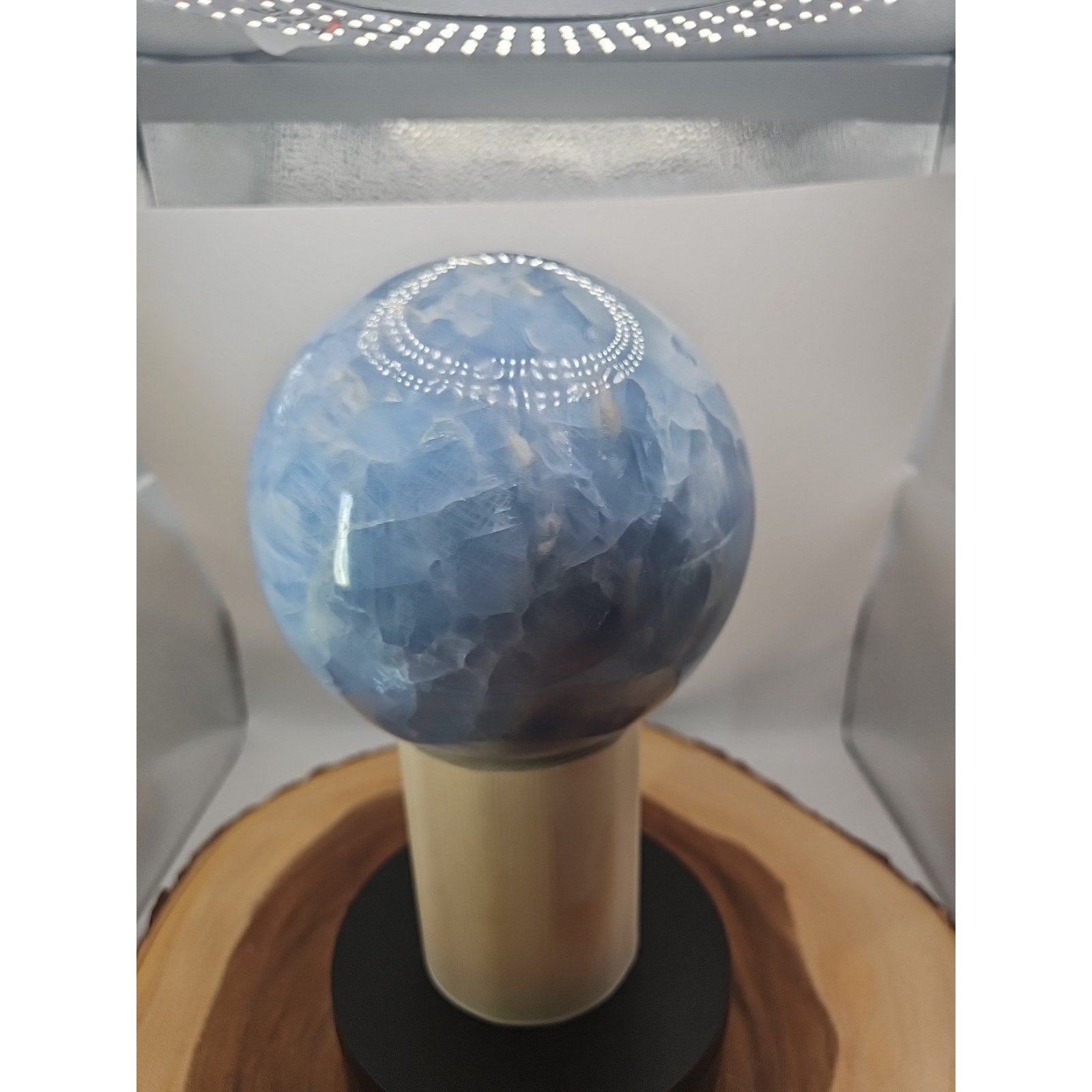 9.17LB Natural Blue crystalThe bal Quartz carved crystal decoration healing
