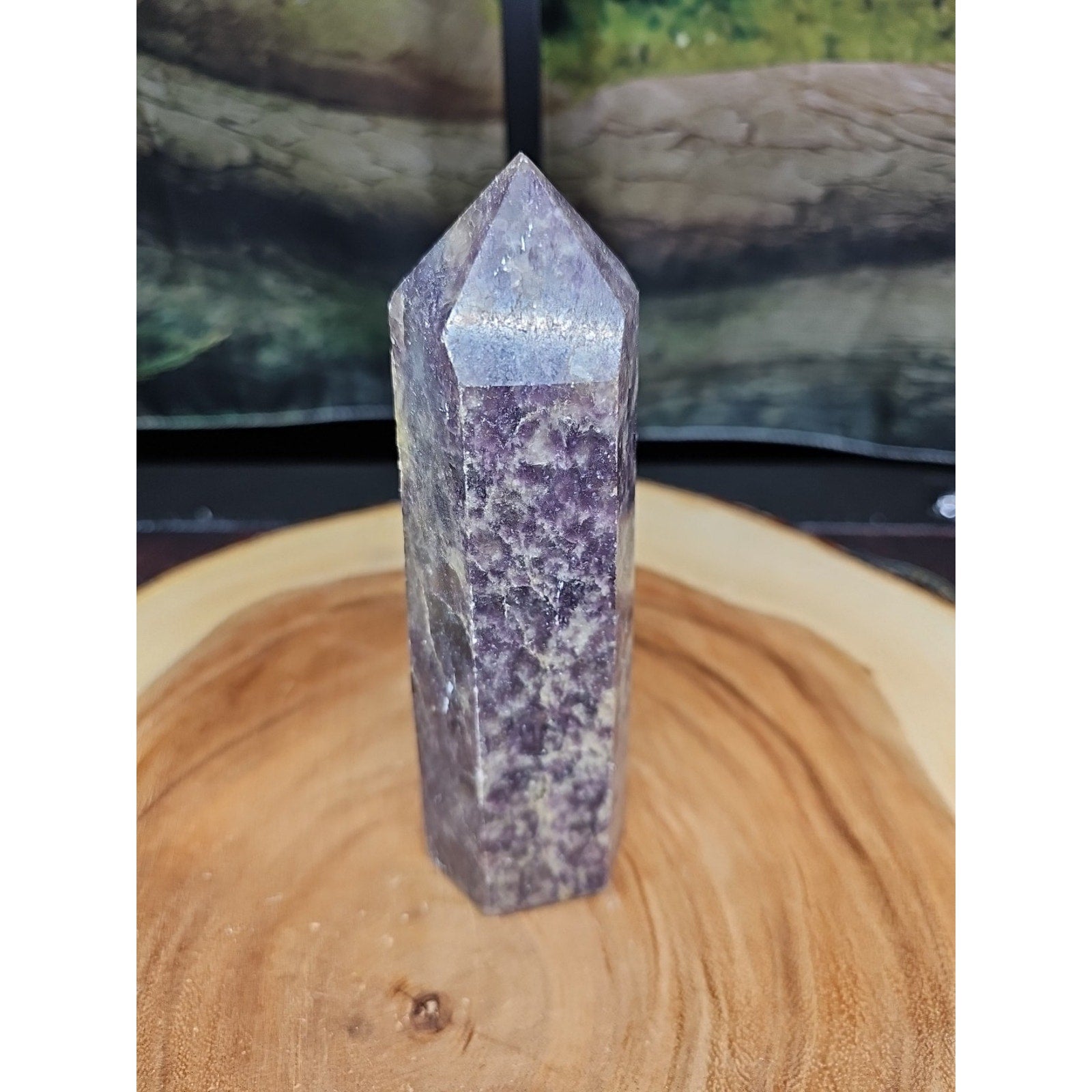 1ea Natural Purple Mica Lepidolite Crystal Point Tower Africa 505g