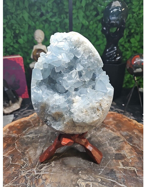 Load image into Gallery viewer, 10.45LB Natural Beautiful Blue Celestite Crystal Geode W/ Stand
