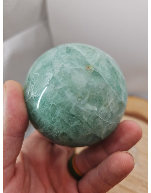 Load image into Gallery viewer, 1.43lb Natural Rainbow Fluorite Quartz Crystal Sphere Ball Polished
