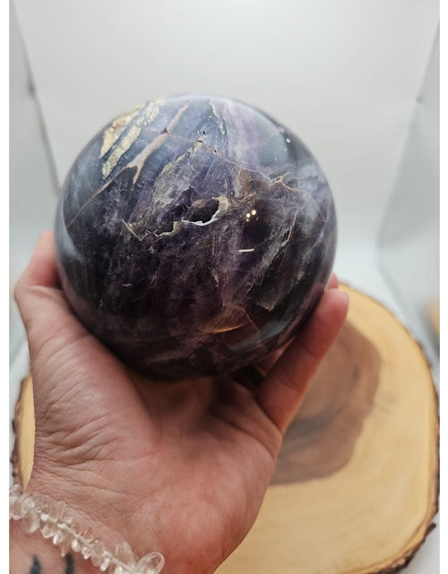 Load image into Gallery viewer, 6.4&quot; Natural Rainbow Fluorite Quartz Crystal Sphere
