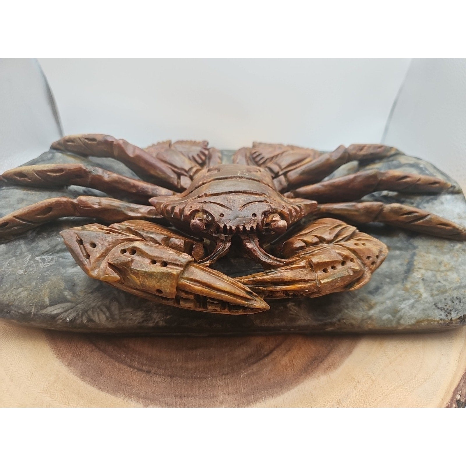 7.4LB Natural Mao Gong shi crab skull hand carved crystal specimen healing