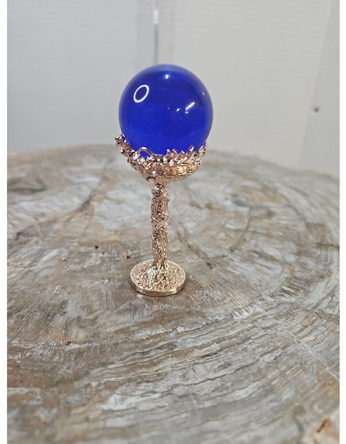 Load image into Gallery viewer, Blue Quartz Crystal Sphere 40mm 80g W/ Stand Beautiful piece!!
