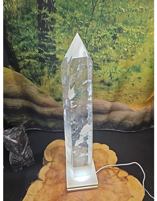 Load image into Gallery viewer, 7.86lbs  16in Smelting Quartz Tower W/Led Stand
