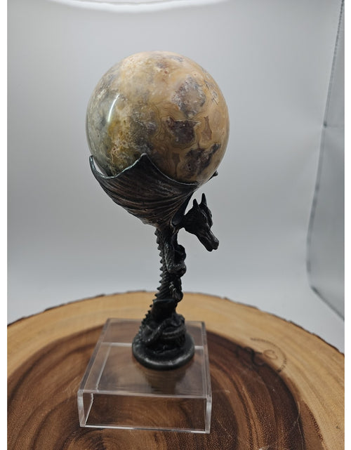 Load image into Gallery viewer, 1.13lb 72mm Crazy Lace Agate W/Dragon Stand
