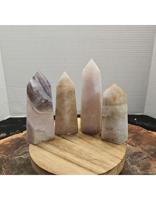 Load image into Gallery viewer, 4Pcs Natural Rainbow Fluorite Quartz Crystal Point Tower Polished Healing
