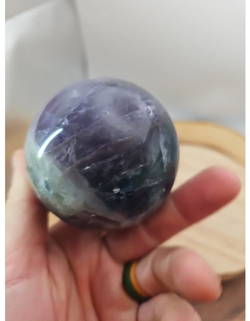 Load image into Gallery viewer, 1.10lb Natural Rainbow Fluorite Quartz Crystal Sphere Ball Polished
