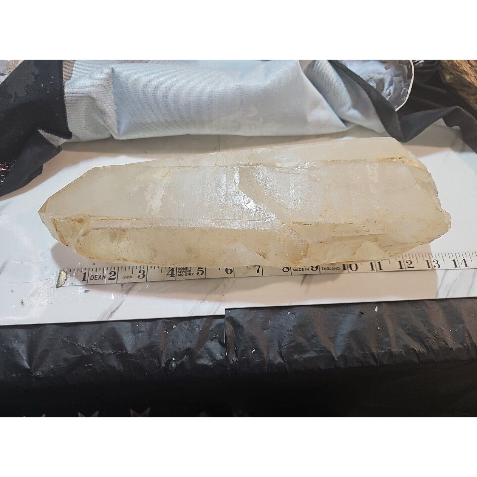 8.7LB 12.9“ Natural Raw Clear White Quartz Crystal Point Rough Stone Rock Brazil