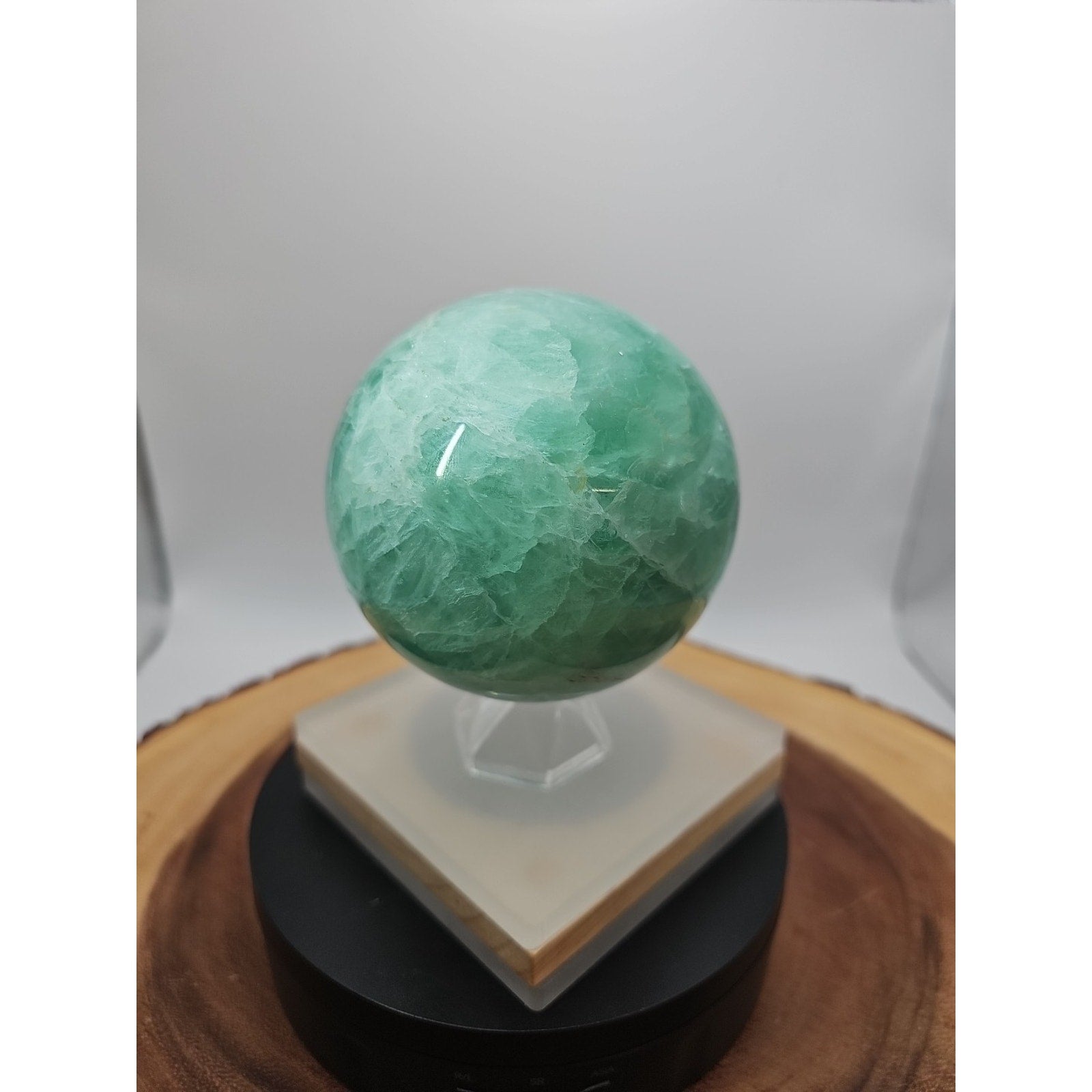 2.80 Natural Rainbow Fluorite Quartz Crystal Sphere Ball Polished Healing