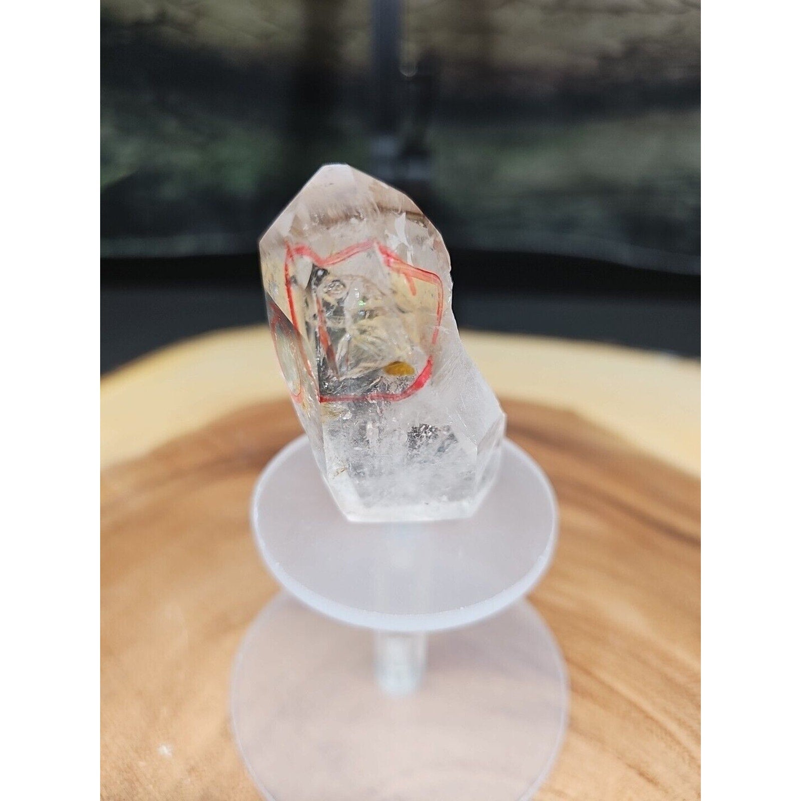 Quartz Crystal cluster Natural W/trapped Water 2 Spots 53gr