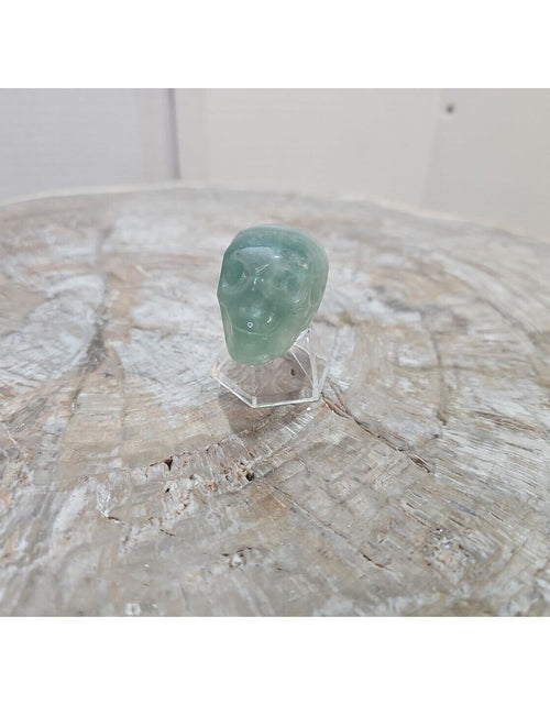 Load image into Gallery viewer, Natural fluorite skull quartz hand carved crystal skull healing. 80grams
