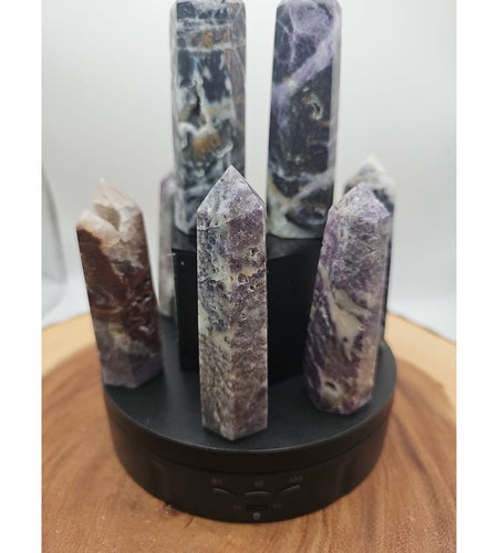 2Pcs Natural Rainbow Fluorite Quartz Crystal Point Tower Polished 4in Tall Avg