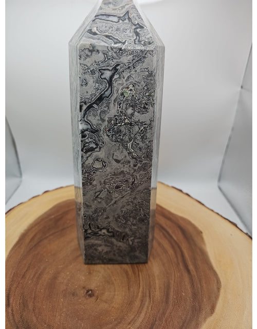 Load image into Gallery viewer, 8.14lb Gray Crazy Lace &amp; Shell Stone Jasper Crystal Tower
