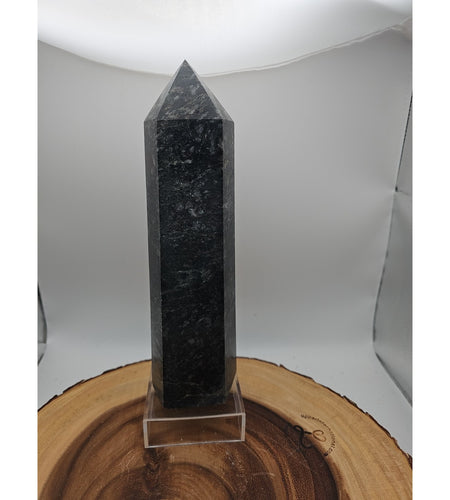4.3lb Arfvedsonite Garnet Blue Flashes Crystal Point Tower Polished