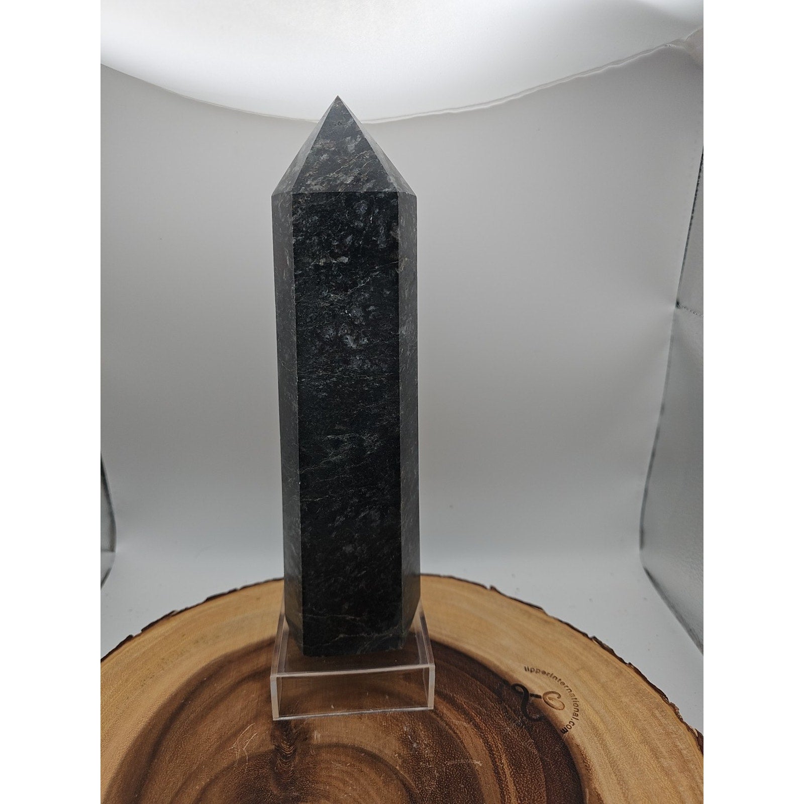 4.3lb Arfvedsonite Garnet Blue Flashes Crystal Point Tower Polished