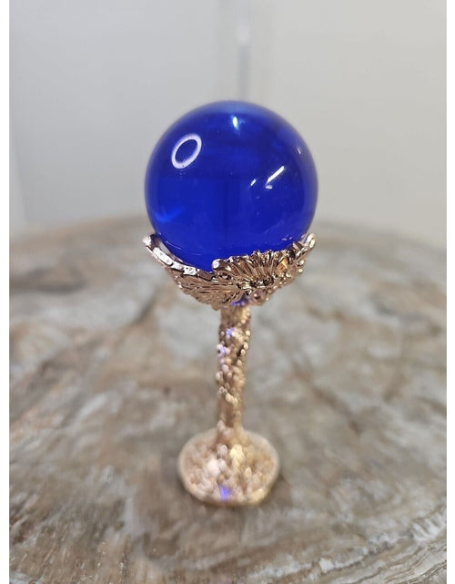 Load image into Gallery viewer, Blue Quartz Crystal Sphere 40mm 80g W/ Stand Beautiful piece!!
