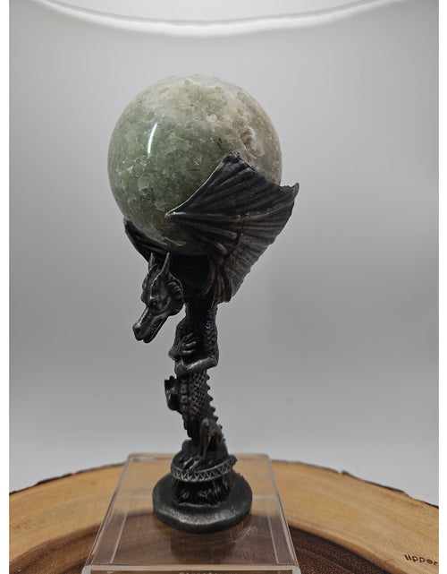 Load image into Gallery viewer, 1lb 70mm Green Quartz W/Dragon Stand
