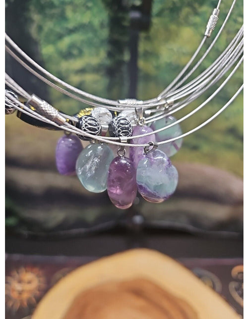 Load image into Gallery viewer, Natural stone 16in pendant necklace, stainless steel 10pc Wholesale lot
