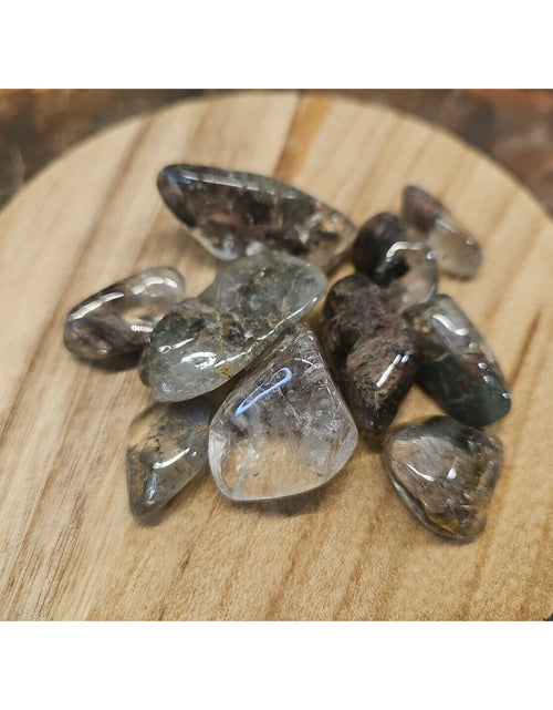 Load image into Gallery viewer, 10Pcs Natural Phantom Ghost Clear Quartz Crystal Stone Tumbled Healing Brazil
