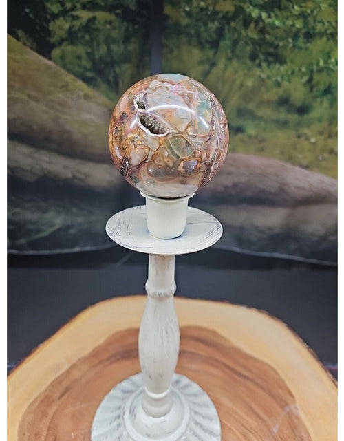 Load image into Gallery viewer, Ocean Jasper Agate Sphere 64mm W/Stand
