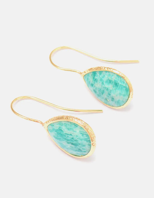 Load image into Gallery viewer, Handmade Natural Stone Teardrop Earrings
