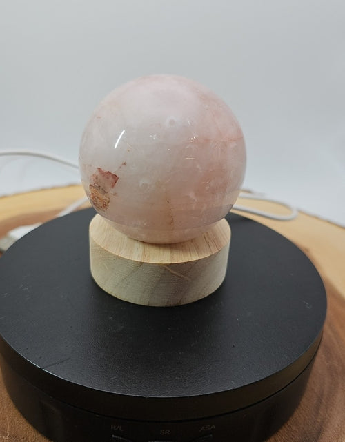 Load image into Gallery viewer, Quartz Crystal Sphere W/led Light Stand 63mm Avg
