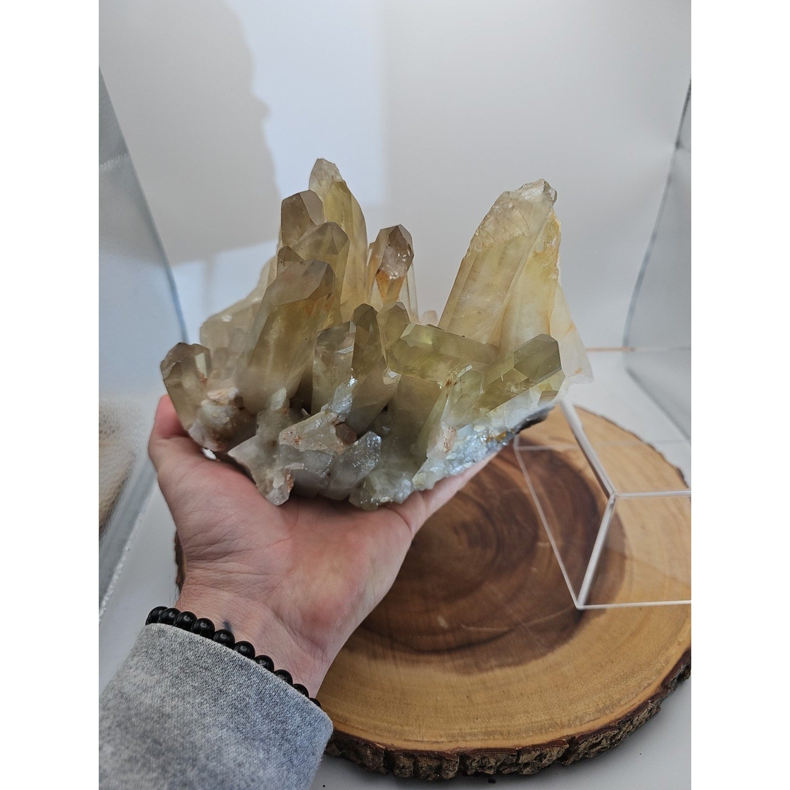 4.2LB Natural citrine cluster mineral specimen quartz crystal restoration-
