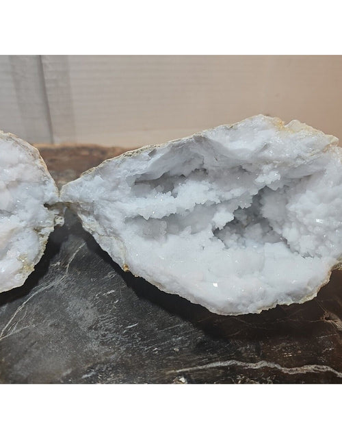 Load image into Gallery viewer, 3.88lbs Large Pair Geode Crystal Moroccan Quartz W /Stand
