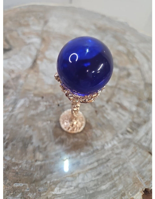 Load image into Gallery viewer, Blue Quartz Crystal Sphere 40mm 80g W/ Stand Beautiful piece!!
