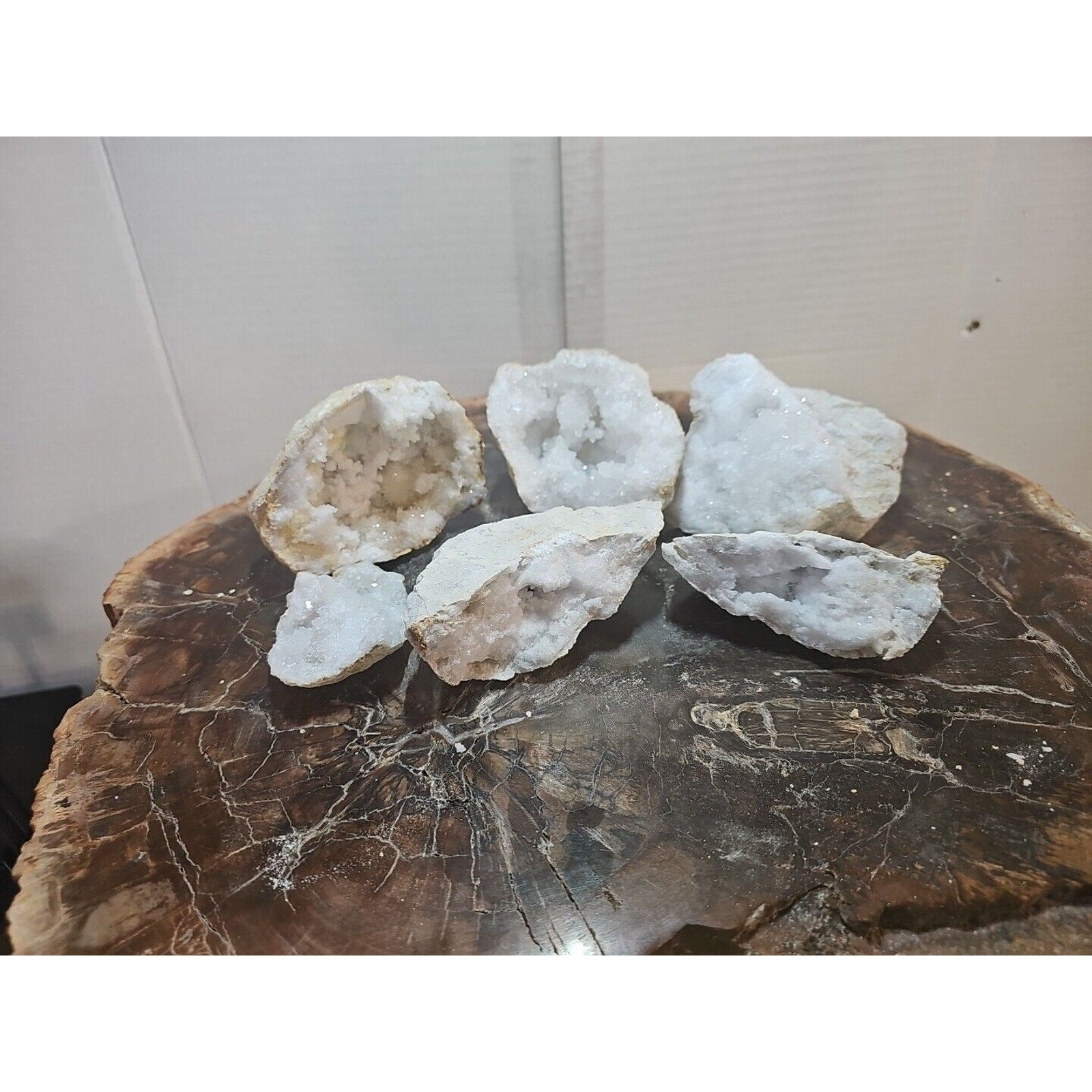 6pcs 2.72lbs Lot Geode Crystal Moroccan Quartz