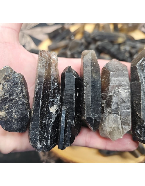 Load image into Gallery viewer, 1lb Natural Raw smokey Clear Quartz Crystal Points Original Brazil
