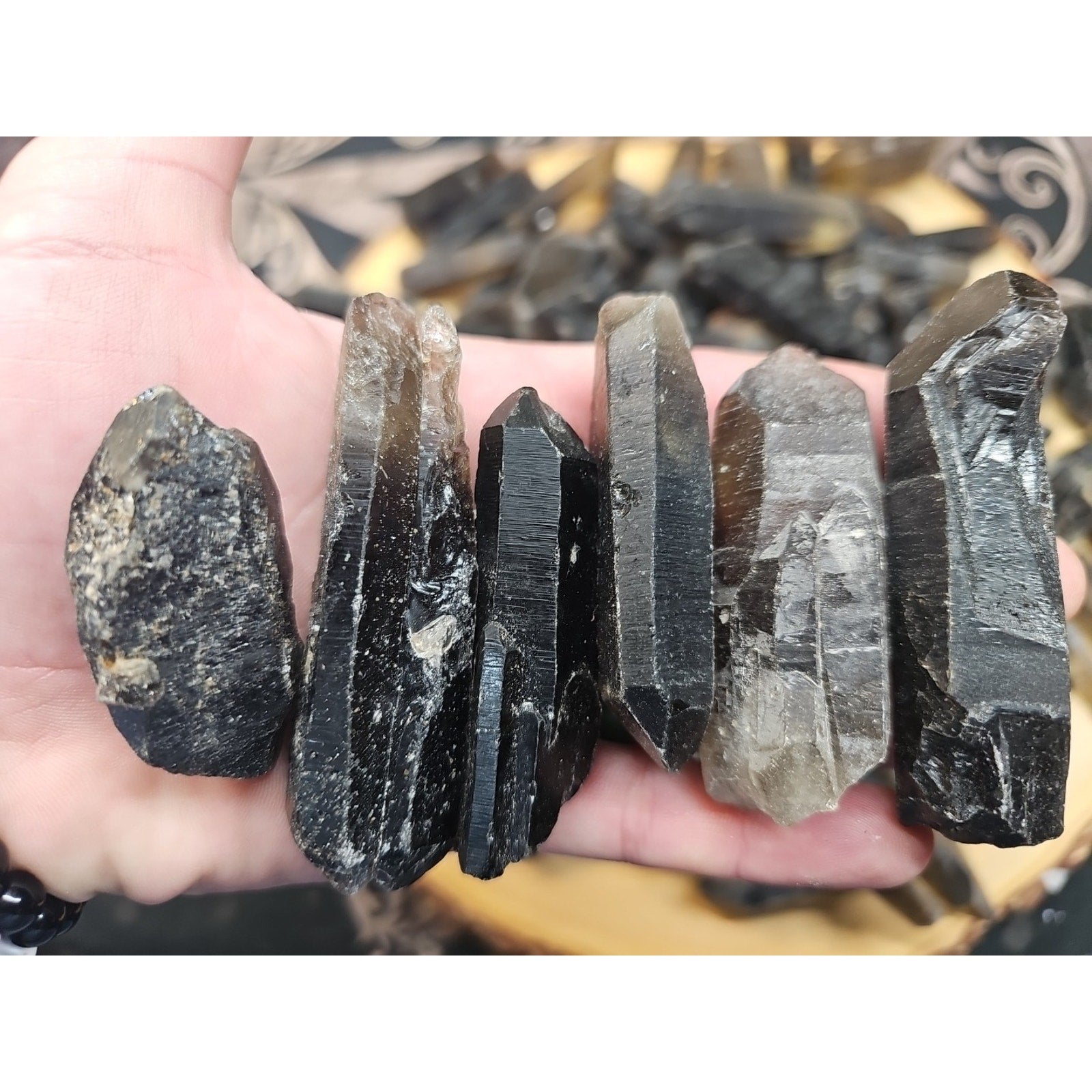 1lb Natural Raw smokey Clear Quartz Crystal Points Original Brazil